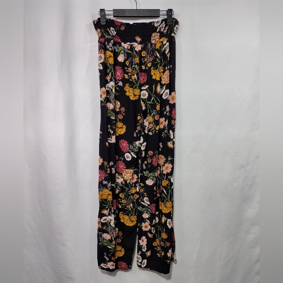 One 5 One Margery Floral Wide Leg Pant Women's L Multicolor Artsy Retro Boho - Picture 7 of 11